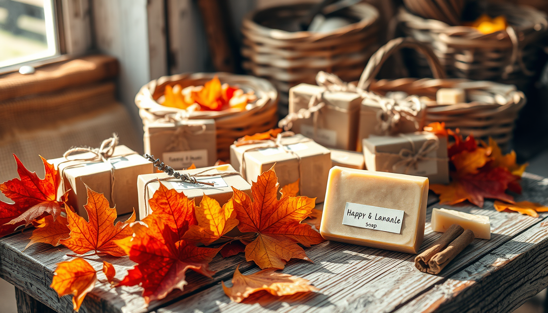 Rustic Autumn Soap Packaging Ideas for Craft Fairs and Online Shops