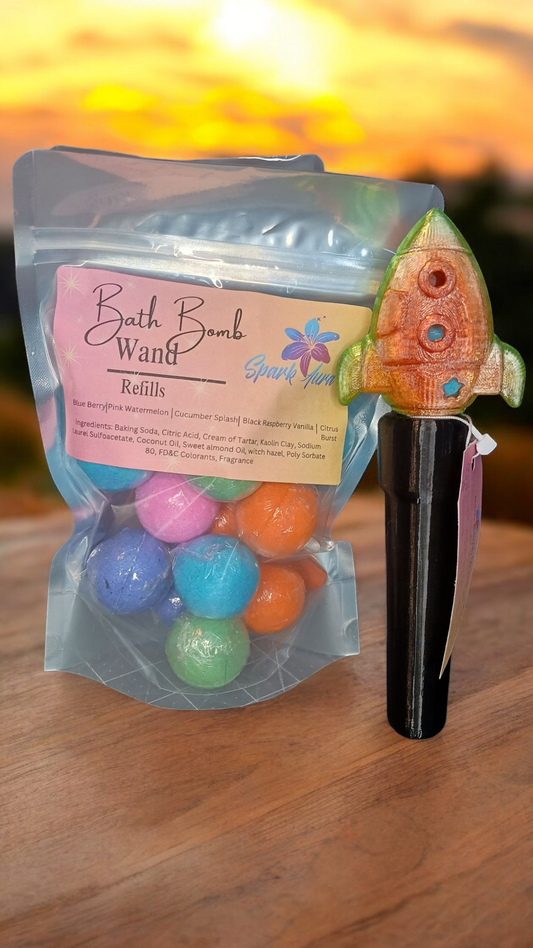 Bath Bomb magic paint brush and assorted bath bombs