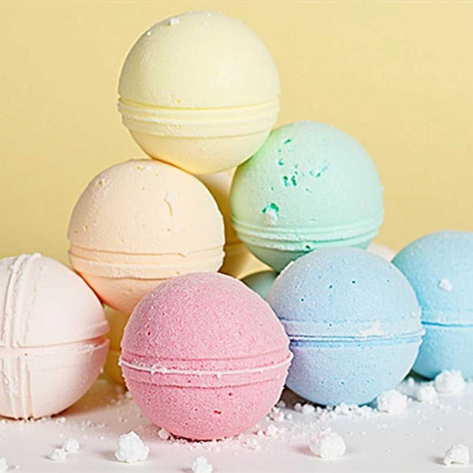 bag of mini 2oz round bath bombs Spark Aura bath bomb scent collection Bath Bomb 12