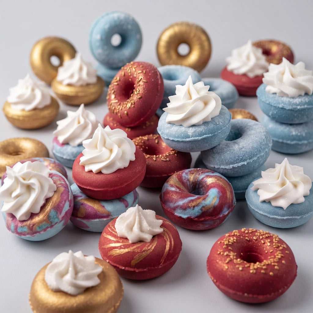 Christmas Donut Bathboms 2oz Set of 6 Spark Aura Bath Bombs & Shower Steamers Bath Bomb 14